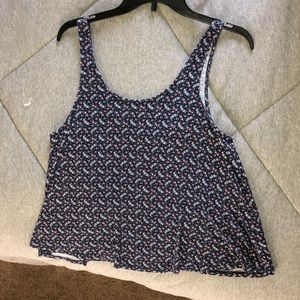 Floral navy blue top